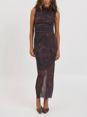 Bronze Snake Arnica Maxi Dress Brown